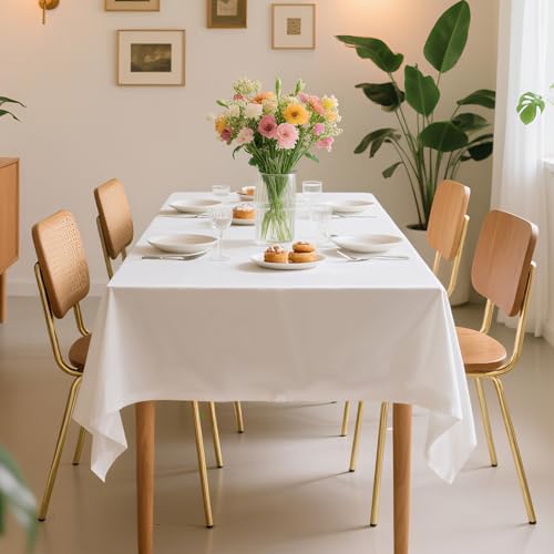White Disposable Plastic Tablecloths - 3 Pack, 54" x 108"