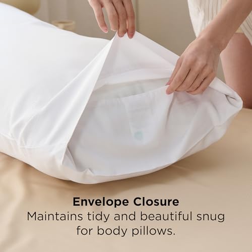 Bedsure Bamboo Body Pillowcase, Cooling 20" x 54" Cover - White