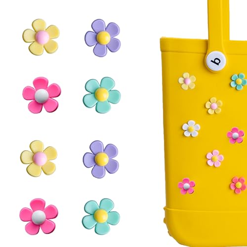 8 Pcs Flower Charm Set for Bogg Bags & Totes - Decorative Bag Accessories