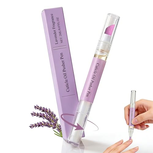 Plman 2-in-1 Cuticle Oil Pen and Ceramic Pusher - Lavender Nail Care