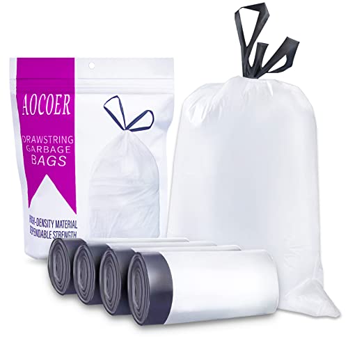 Aocoer 4 Gallon Drawstring Trash Bags, 15L Small Garbage Bags - 72 Count