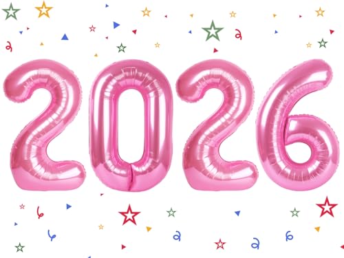 40 Inch Pink Number Balloons - 2026 Graduation Decorations