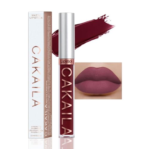 CAKAILA Dark Purple Matte Liquid Lipstick Long Lasting Waterproof