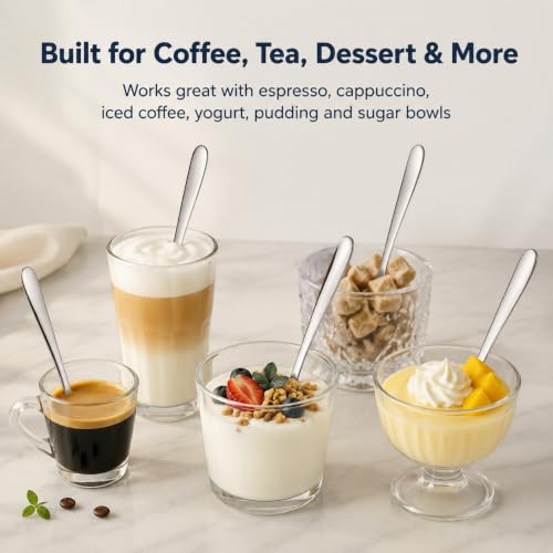 JUNKEBO 6PCS Stainless Steel Coffee Spoons - 7.1" Long Handle