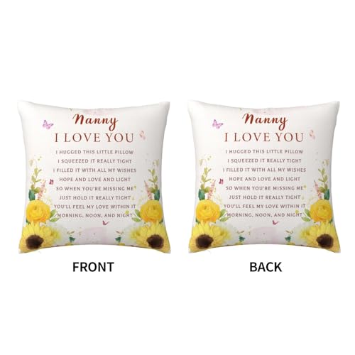 Best Nanny Ever Throw Pillow Cover, 18x18 Inch Decorative Gift for Grandma