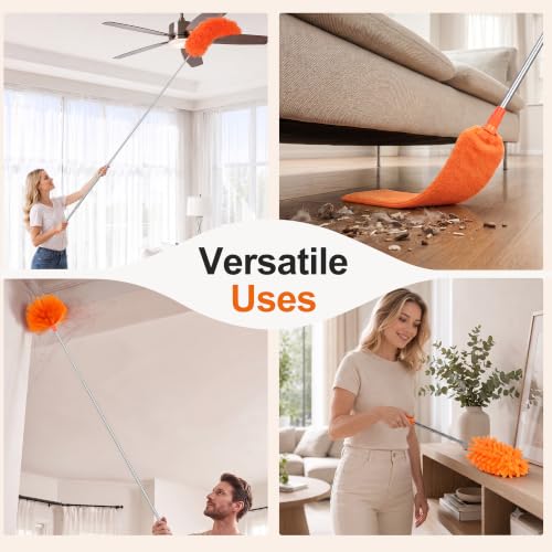 100-Inch Telescoping Cobweb Duster Kit with Microfiber & Brush