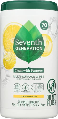 Seventh Generation Multi-Surface Cleaning Wipes - Lemon Zest, 70 Count