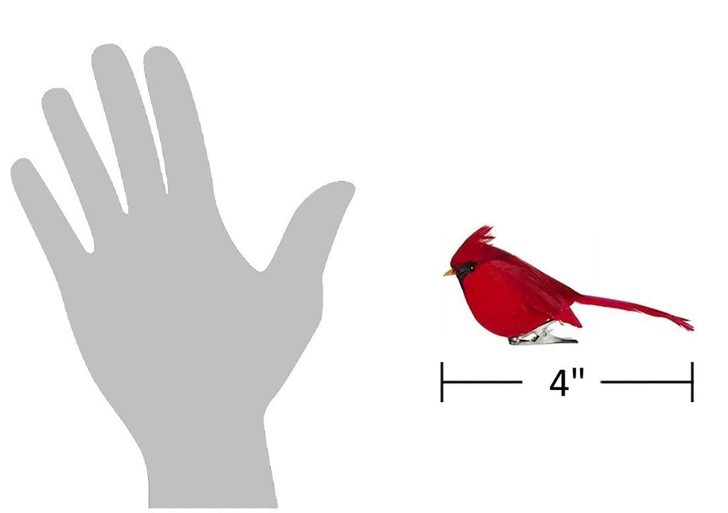 RAZ Imports - 4 Inch Red Cardinal Clip on Bird