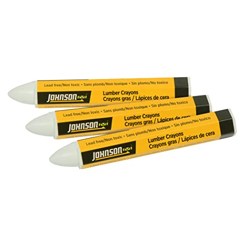 Johnson Lumber Crayons - 3 Pack, White, Hexagon Shape