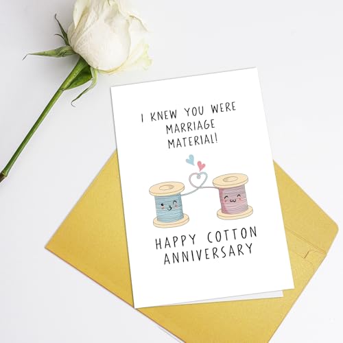 Funny 2nd Anniversary Card for Husband or Wife | Cotton Anniversary