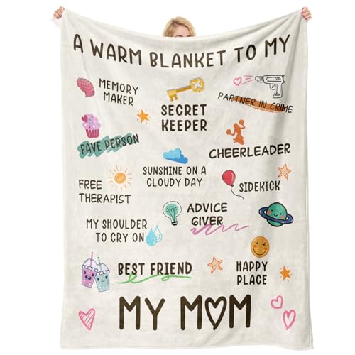 Mom Blanket with Heartwarming Messages - 60" x 50" Fleece Throw