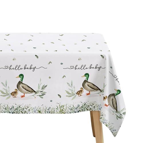 Mallard Duck Baby Shower Tablecloths - 3 Pack, 55 x 86 Inch Disposable