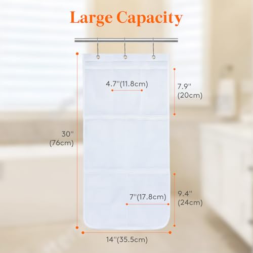 Lifewit 14" x 30" Shower Caddy - 7 Pocket Hanging Organizer for Travel