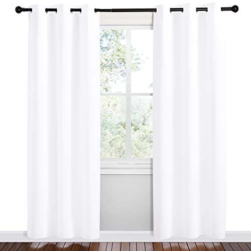 NICETOWN Pure White Blackout Curtain Panels, 42x78 inches, Set of 2