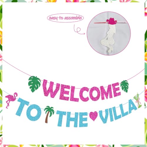 Welcome to The Villa Banner - Tropical Bachelorette Party Decor