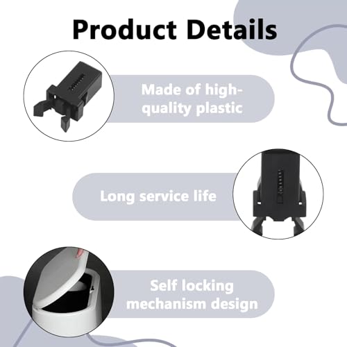 10 Pack Black Plastic Bin Lid Clips with Self-Locking Mechanism