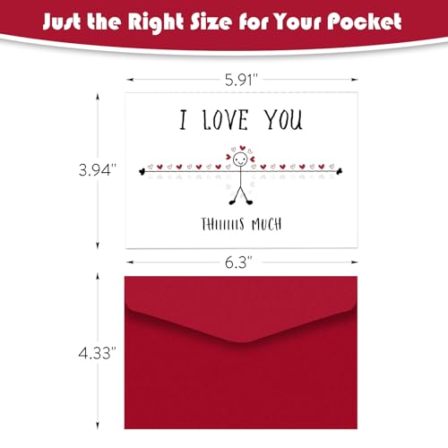 Funny I Love You This Much Greeting Card with Red Envelope