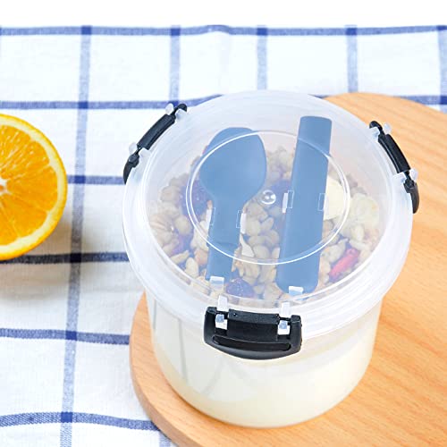 Transparent Reusable Cereal Yogurt Parfait Container Set with Lids, 20 oz