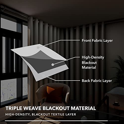 Deconovo Extra Wide Blackout Room Divider Curtain - 100" x 84"