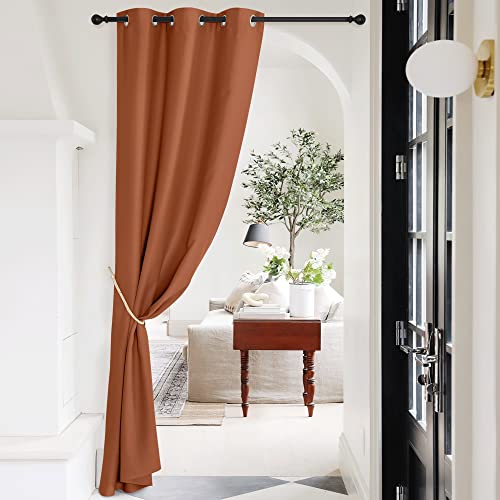 NICETOWN Burnt Orange Blackout Door Curtain - 42" x 95"