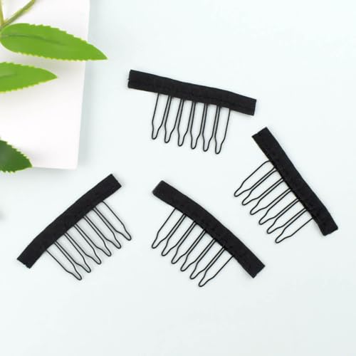 TKYPZY 20 Pcs Metal 6-Teeth Wig Combs & Clips Set for Hairpiece Making