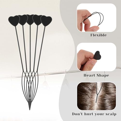 Styquenzer 12PCS Hair Beader Tool for Braids and Ponytails, Black