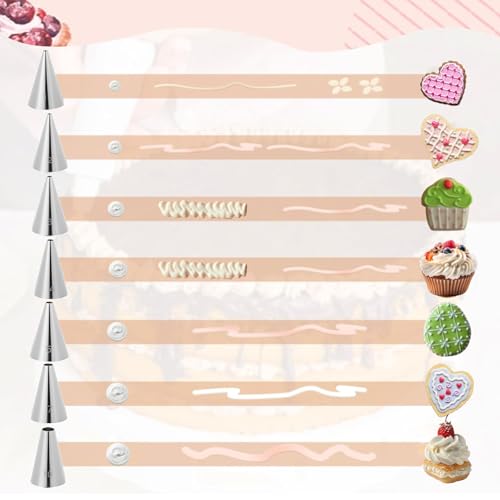 Cobee 10Pcs Stainless Steel Round Piping Tips Set for Cake Decorating