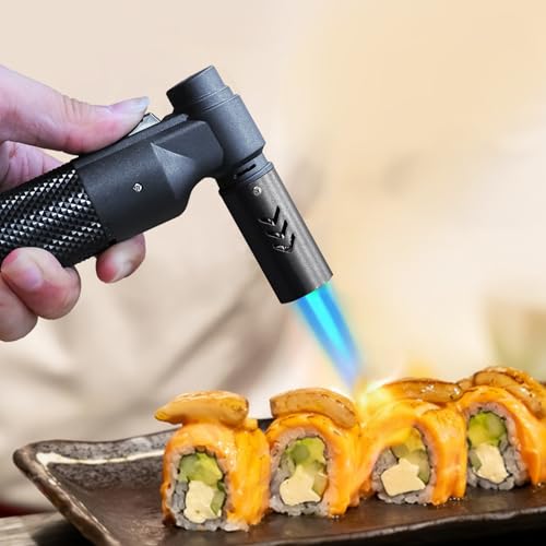 Black Luxury Refillable Butane Torch Kitchen Lighter for Cooking & Grilling