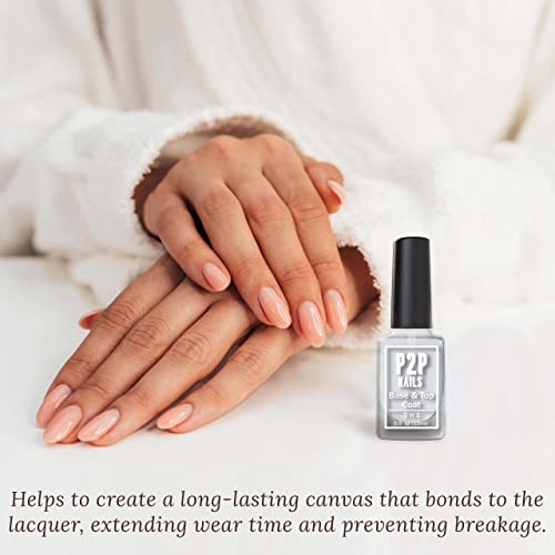 P2P Nails Gel Top Coat and Base Coat Long Lasting Glossy Finish No Wipe