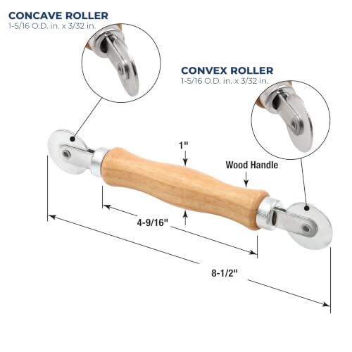 Screen Rolling Tool with Wood Handle and Steel Wheels