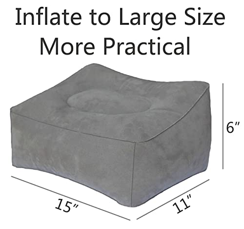 MYFON Inflatable Travel Foot Rest Pillow - Adjustable Leg Support, Grey