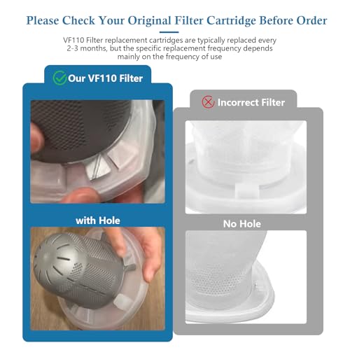 VF110 Replacement Filter for Black & Decker Dustbuster Vacuums - 6-Pack
