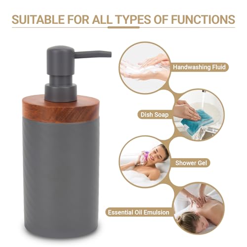 Gray Refillable Hand Soap Dispenser - 380ml Durable & Eco-Friendly