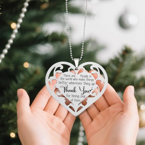 Thank You Stainless Steel Heart Ornament – Appreciation Gift
