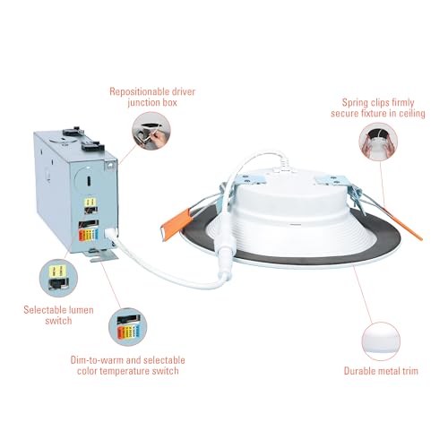HALO RL 6-Inch Indoor/Outdoor Canless LED Downlight with Selectable Color Temperatures - RL6069FSD2W1EWHDM