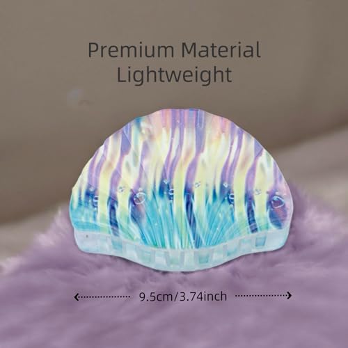 Fosrisix Large Seashell Hair Claw Clip Blue-Purple Striped Resin