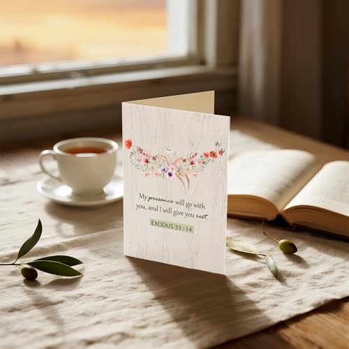 24-Pack Religious Sympathy Cards with Envelopes & Stickers - Floral Designs