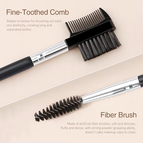 Kootinn 3-Head Eyebrow & Eyelash Shaper - Makeup Grooming Tool with Spoolies