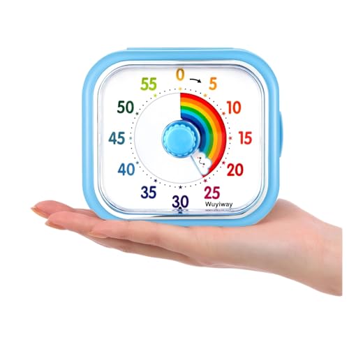 Rainbow Blue Visual Timer for Kids & Adults - 60 Minute Countdown
