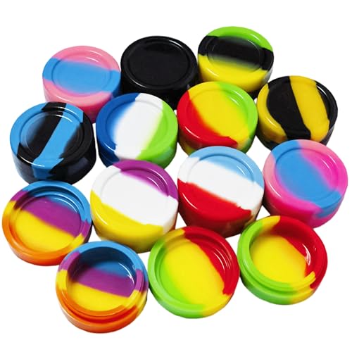11ml Round Silicone Wax Concentrate Containers - Set of 3 Assorted Colors