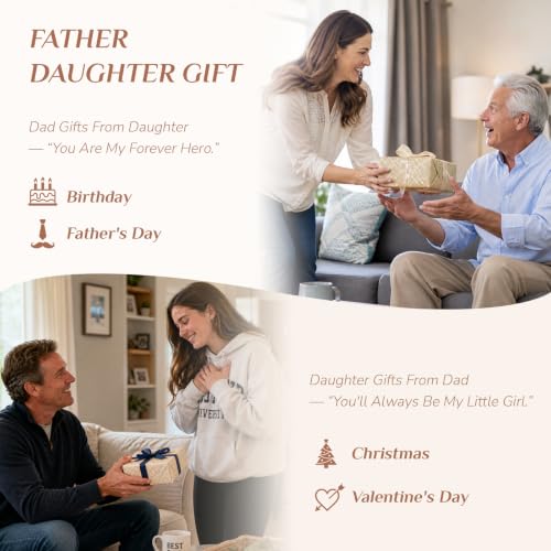 Father Daughter Figurine Shoulder Ride Gift for Dad from Daughter, Hand-Painted Resin Memorial