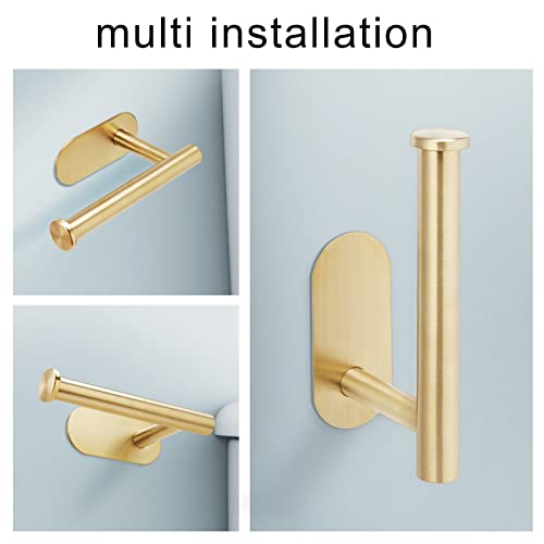Gold Self-Adhesive Toilet Paper Holder - Premium SUS304 Steel