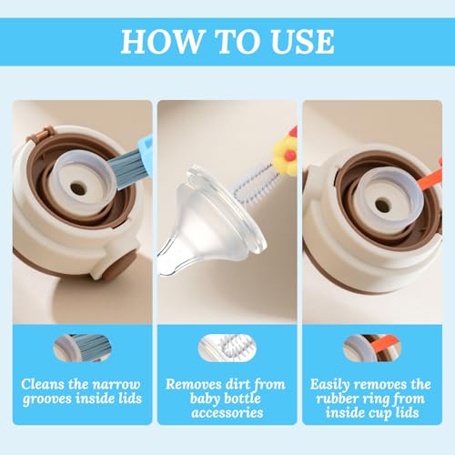 3-in-1 Bottle Brush Set - Multifunctional Cleaning Tools for Baby Bottles