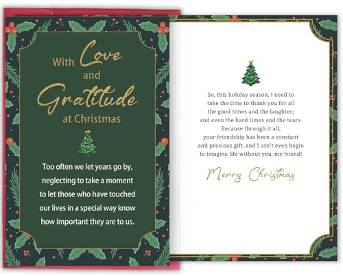 Heartfelt Christmas Friendship Card with Love and Gratitude - Bestie Sister Holiday Greeting