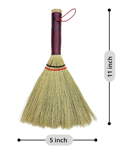 AW Brooms 11-Inch Handheld Whisk Broom - Natural Grass Cleaning Brush
