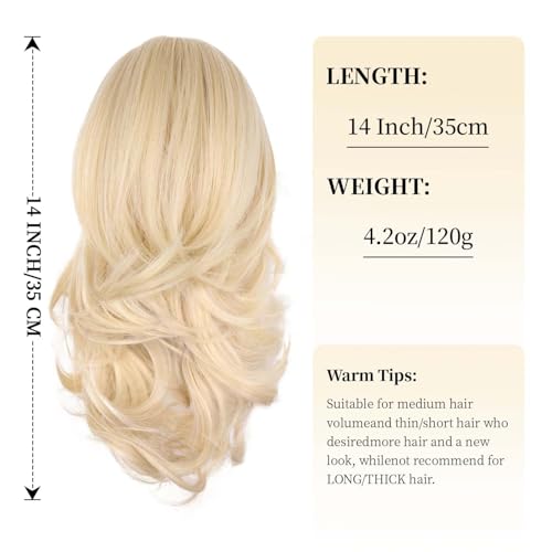 MODERN QUEEN 14-Inch Wavy Curly Jaw Clip Ponytail Extension