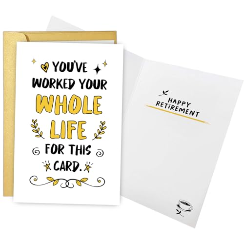 Funny Retirement Card for Coworker - 5.3x8 Inches, Eco-Friendly