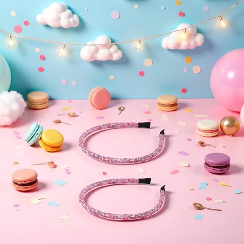 HODASHI 2 Pcs Sprinkle Candy Donut Headbands Non Slip Hair Accessories