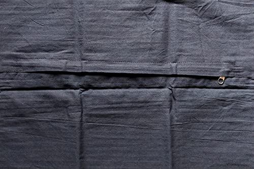 Handmade Black Cotton Kantha Cushion Cover - 16x16 Inches