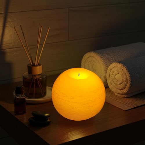 Ivory Flameless Candles with Remote & Timer - 4-Inch LED Battery Operated Round Candle 2 Pack for Christmas & Home Decor